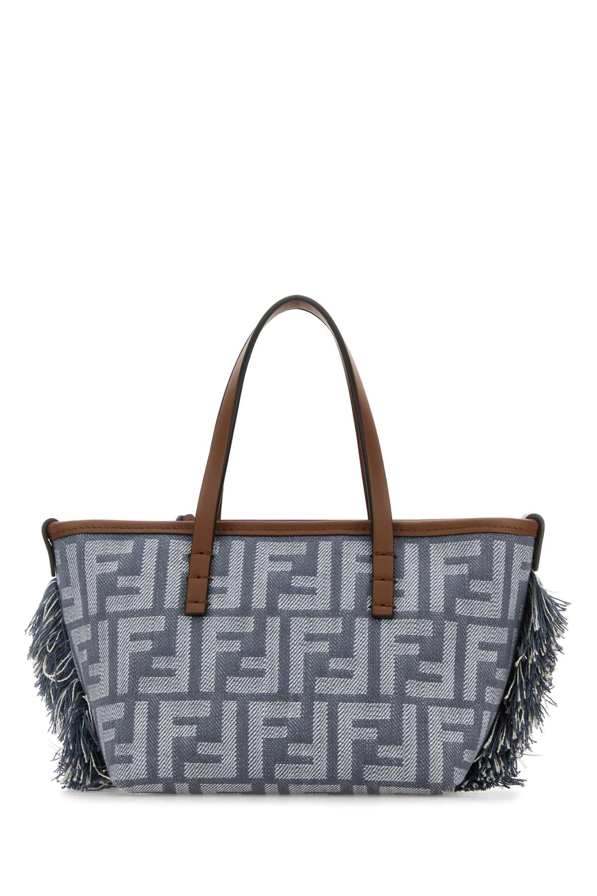 Fendi Women Embroidered Denim Mini Roll Handbag