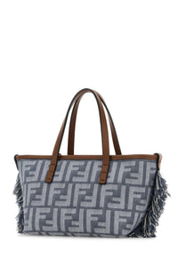 Fendi Women Embroidered Denim Mini Roll Handbag
