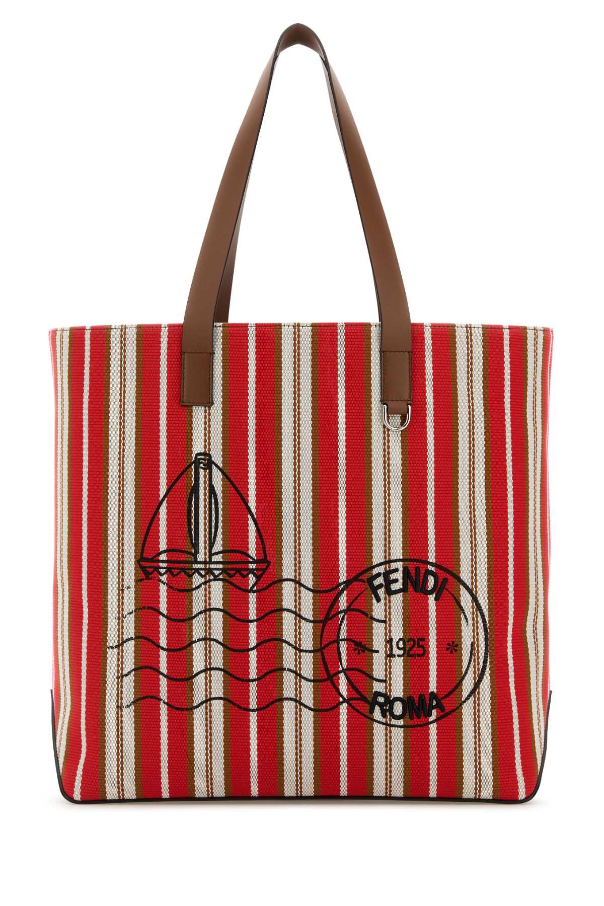 Fendi Men Embroidered Canvas Shopping Bag