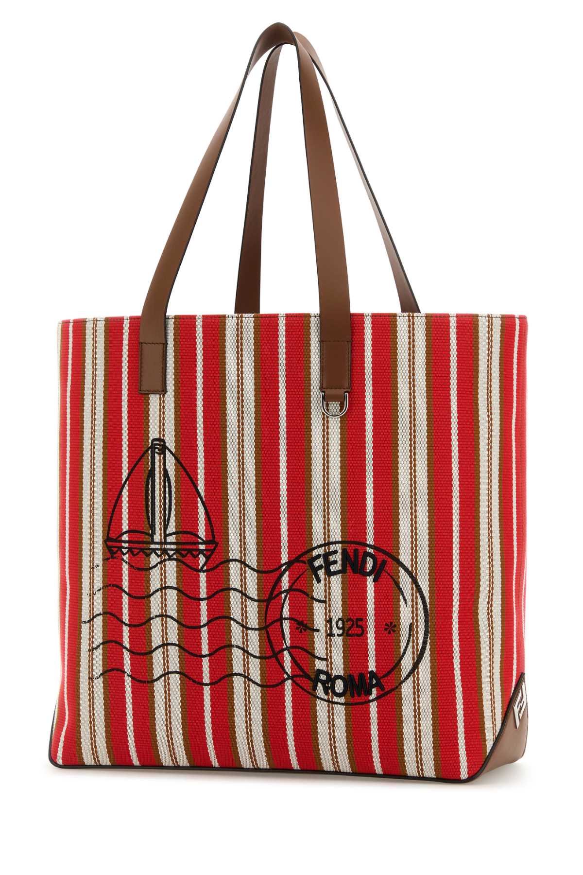 Fendi Men Embroidered Canvas Shopping Bag