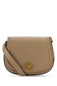 CHLOE Chloe Women Cappuccino Leather Horse Medal Crossbody Bag