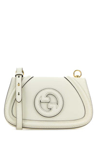 Gucci Women Ivory Leather Small Gucci Blondie Crossbody Bag