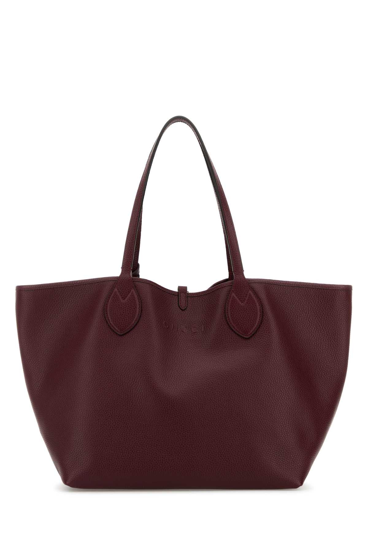 Gucci Women Burgundy Leather Reversible Shopping Bag