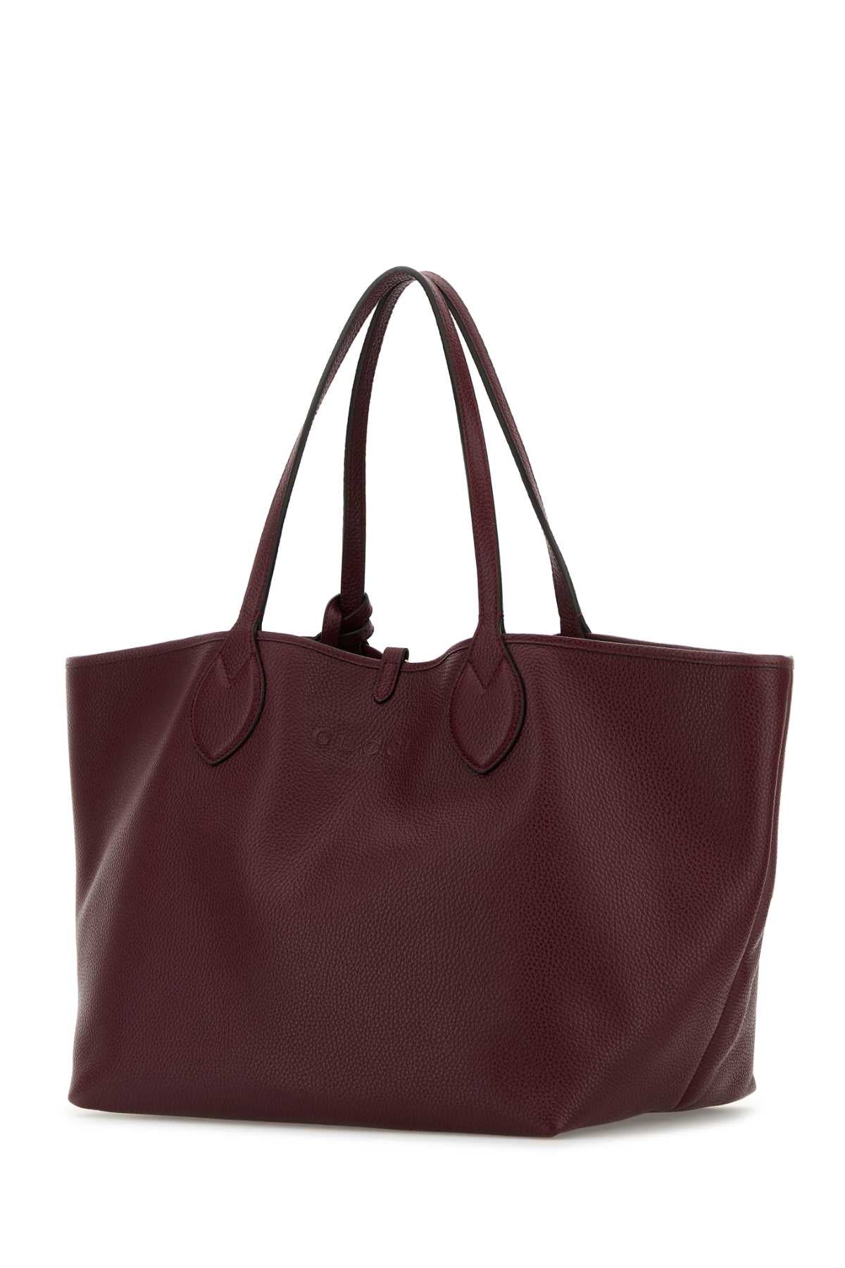 Gucci Women Burgundy Leather Reversible Shopping Bag