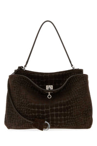 BALENCIAGA Balenciaga Women Brown Suede Rodeo Handbag