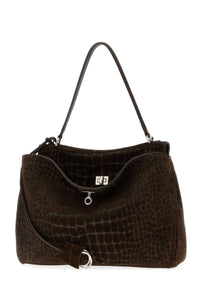 BALENCIAGA Balenciaga Women Brown Suede Rodeo Handbag