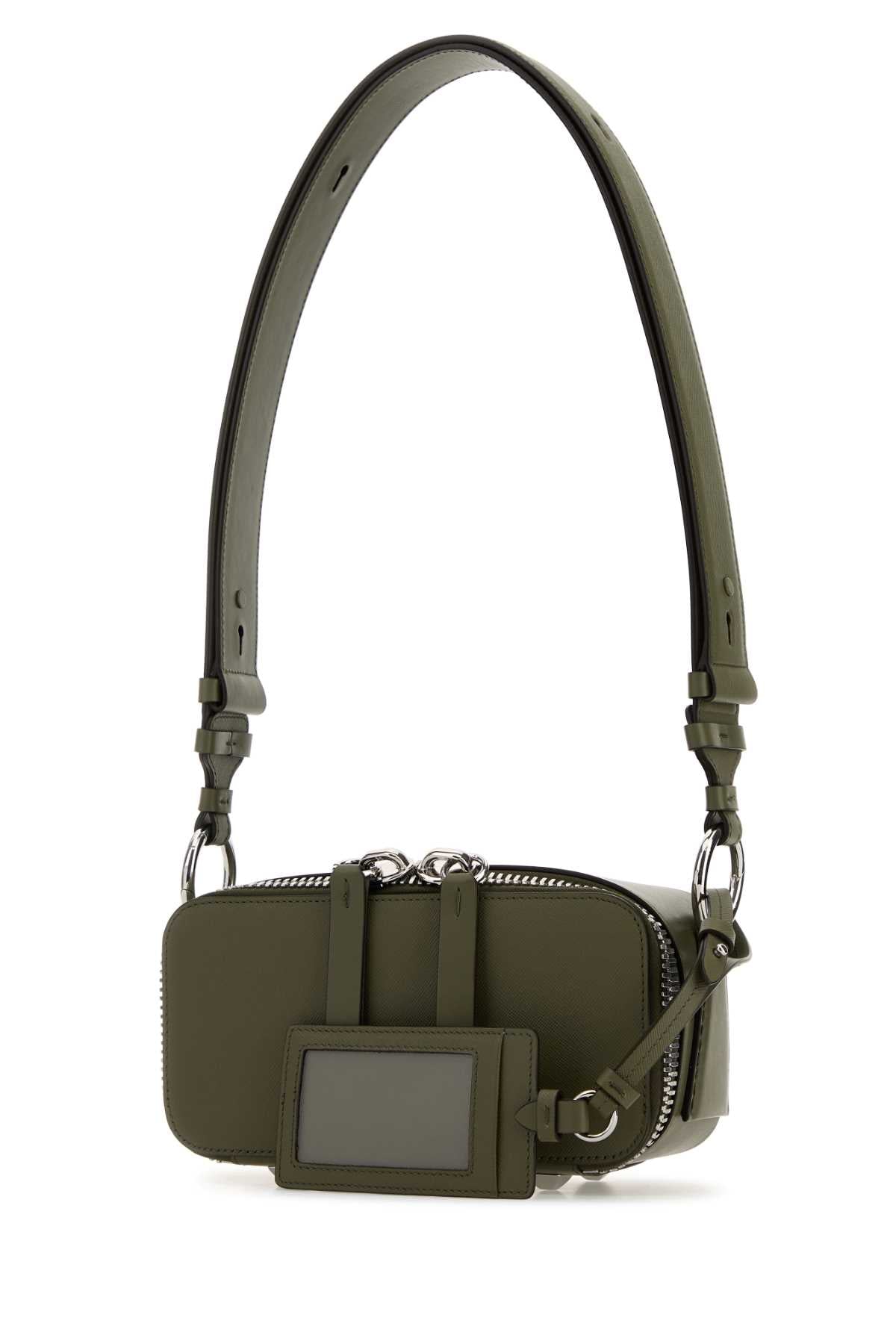 MAISON MARGIELA Maison Margiela Women Army Green Leather Shoulder Bag