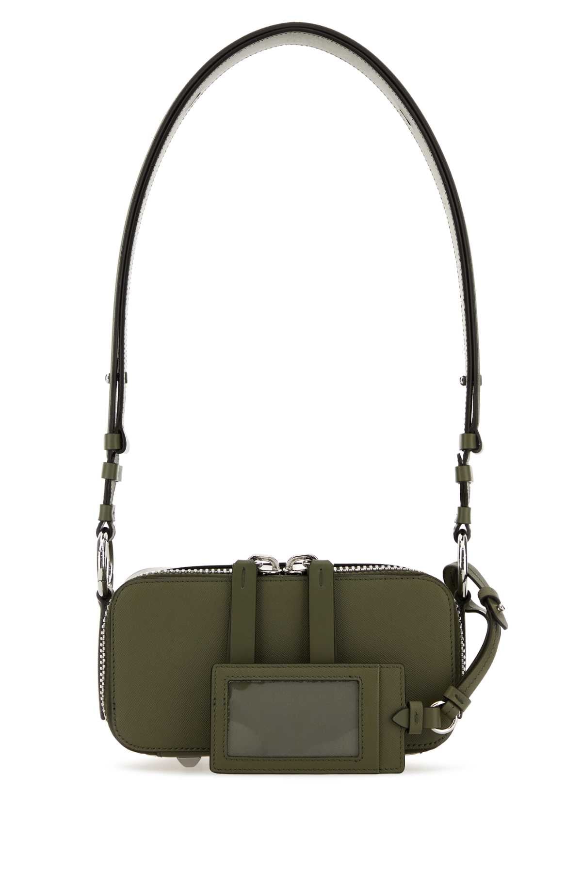 Maison Margiela Women Olive Green Leather Shoulder Bag
