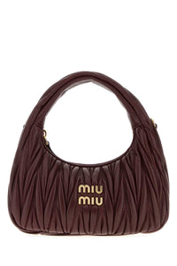 Miu Miu Women Burgundy Nappa Leather Wander Handbag