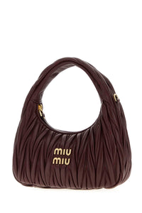Miu Miu Women Burgundy Nappa Leather Wander Handbag