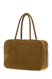 Miu Miu Women Beige Suede Handbag