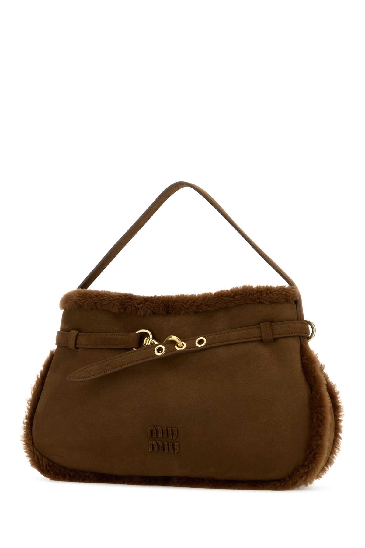 Miu Miu Women Brown Shearling Shoulder Bag