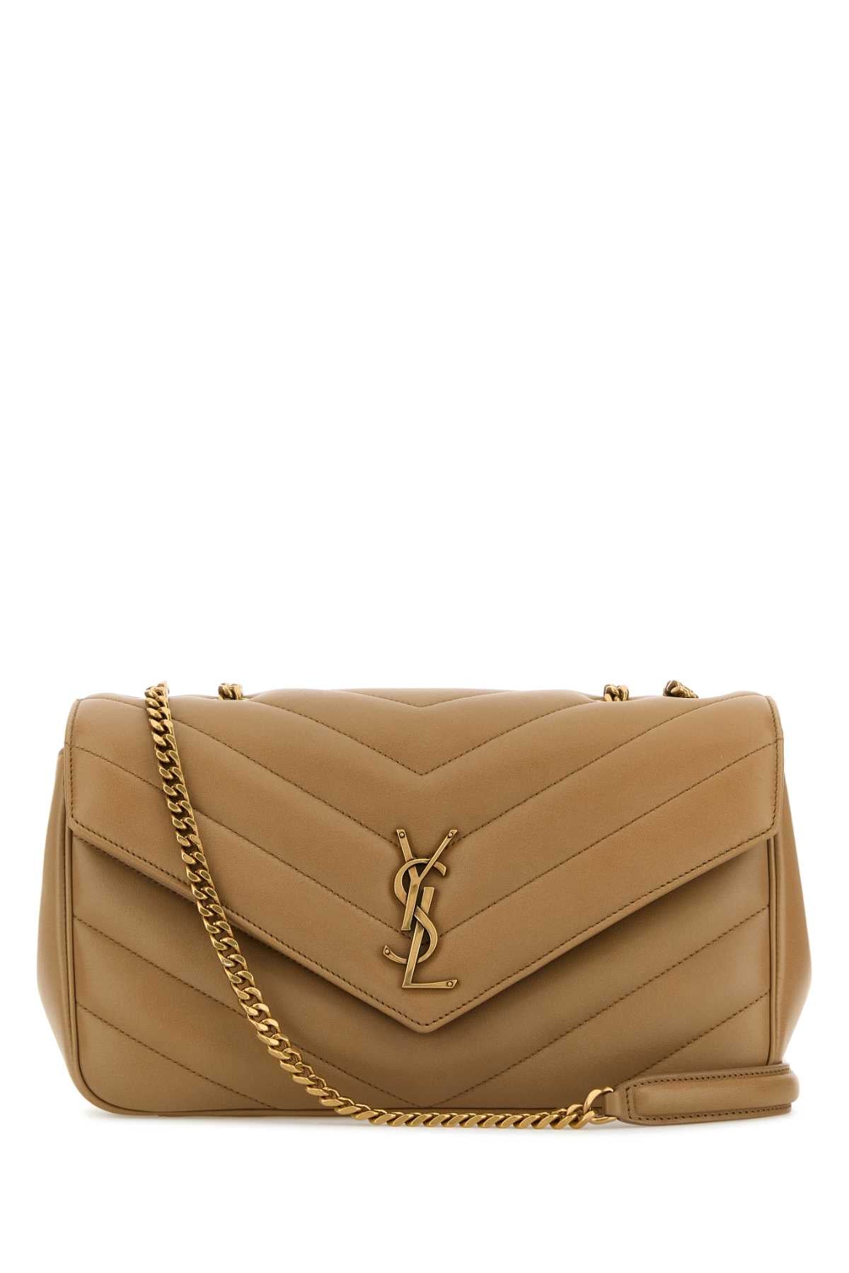SAINT LAURENT Saint Laurent Women Camel Leather Medium Loulou Shoulder Bag