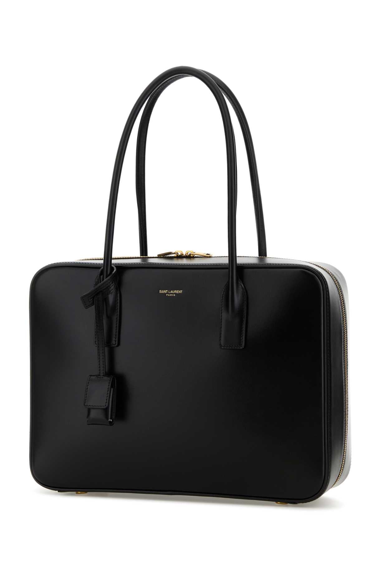 SAINT LAURENT Saint Laurent Women Black Leather Sac De Jour Handbag