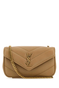 SAINT LAURENT Saint Laurent Women Camel Leather Mini Loulou Crossbody Bag