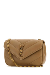 SAINT LAURENT Saint Laurent Women Camel Leather Mini Loulou Crossbody Bag