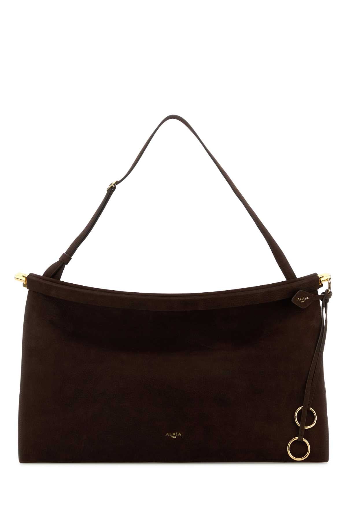 ALAIA Alaia Women Brown Suede Large East West Shoulder Bag