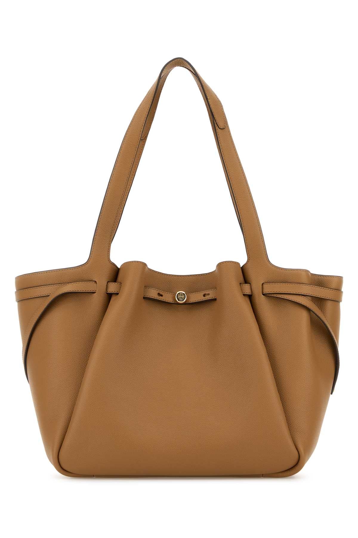 TORY BURCH Tory Burch Women Camel Leather Romy Shopping Bag