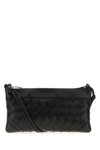 Bottega Veneta Women Black Leather Crossbody Bag