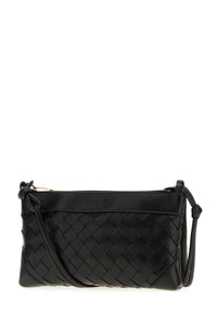 Bottega Veneta Women Black Leather Crossbody Bag