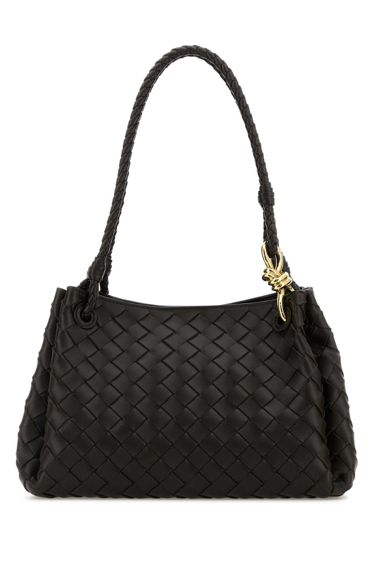 Bottega Veneta Women Dark Brown Leather Parachute Handbag
