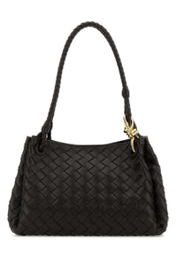 Bottega Veneta Women Dark Brown Leather Parachute Handbag