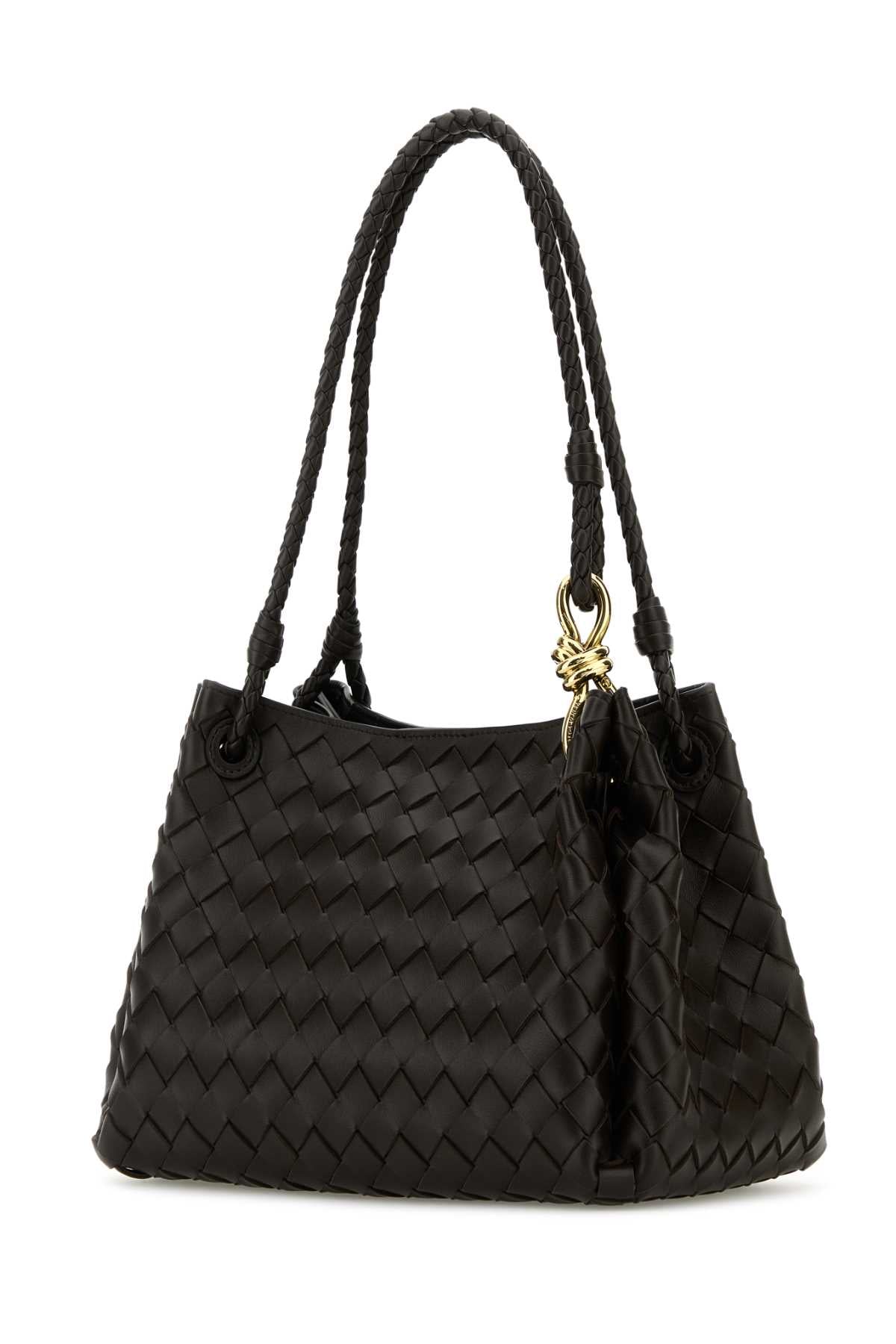 Bottega Veneta Women Dark Brown Leather Parachute Handbag