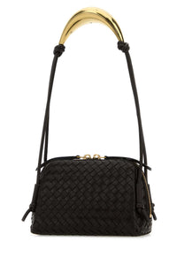 Bottega Veneta Women Dark Brown Leather Concert Shoulder Bag