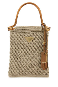 Prada Women Cappuccino Crochet Handbag