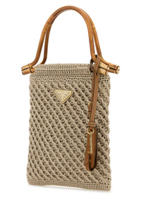 Prada Women Cappuccino Crochet Handbag