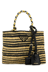 Prada Women Two-Tone Raffia Handbag