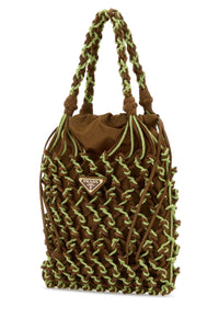 Prada Women Two-Tone Mesh Handbag