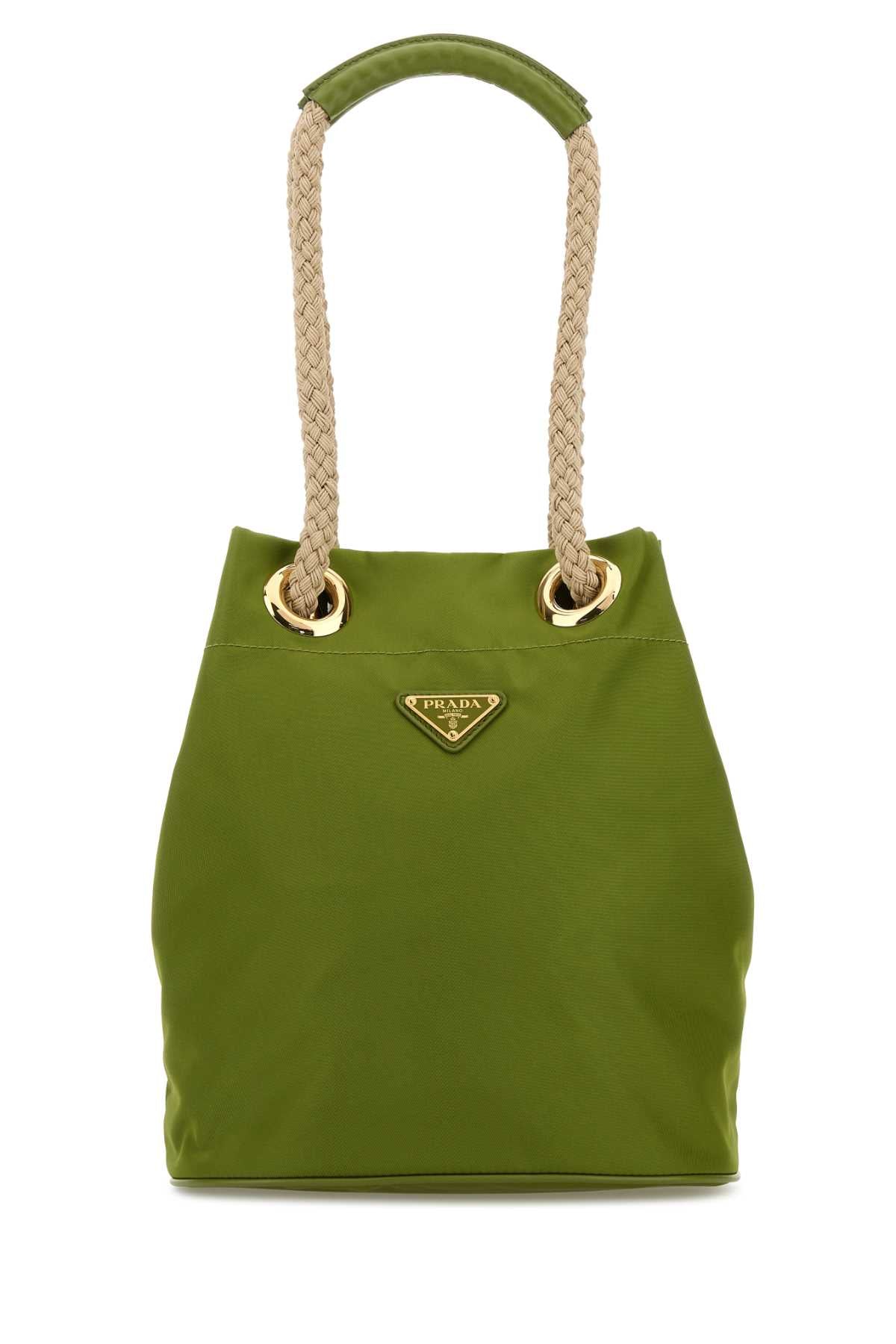 Prada Women Green Re-Nylon Prada Mariner Bucket Bag