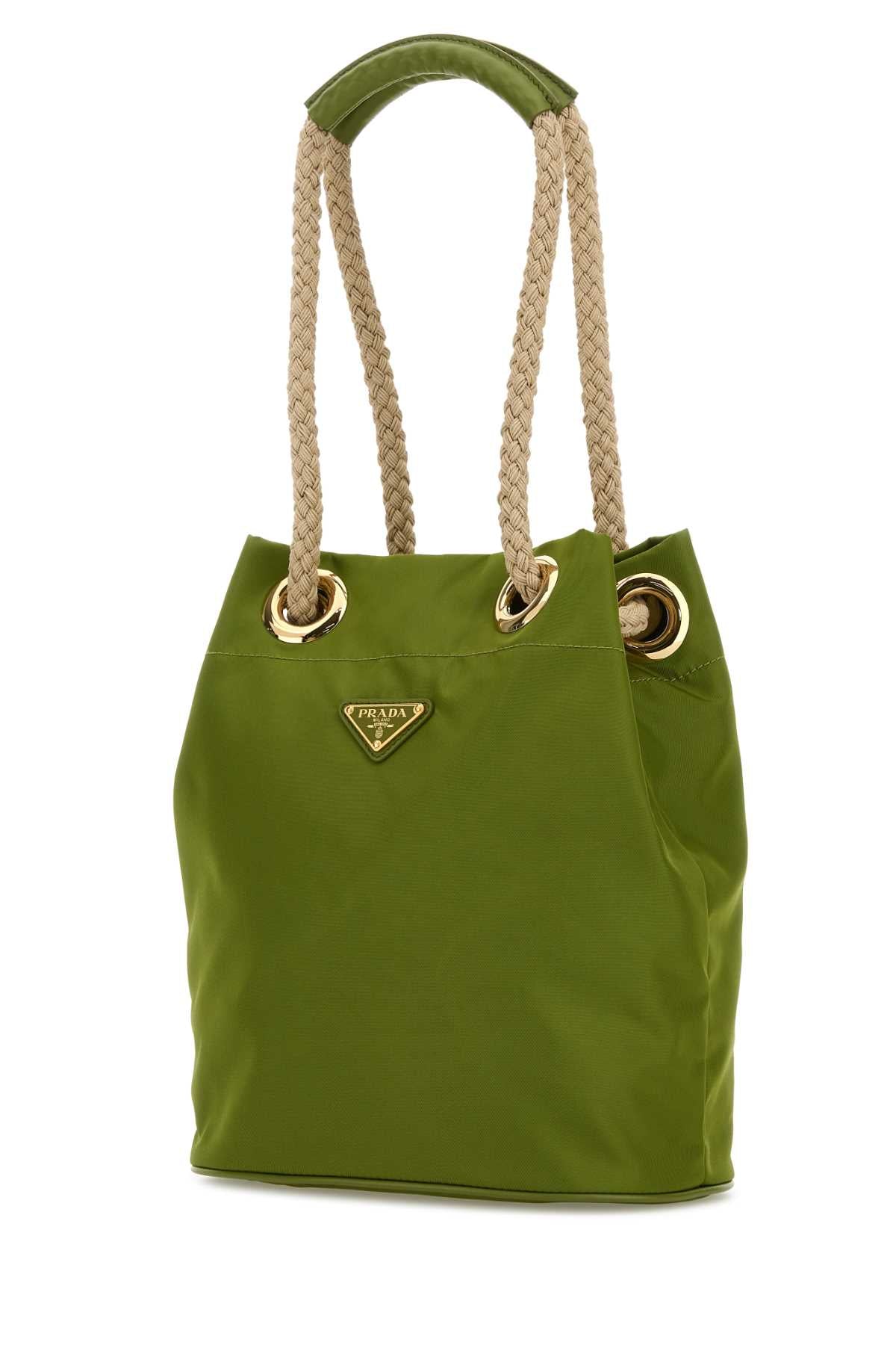 Prada Women Green Re-Nylon Prada Mariner Bucket Bag