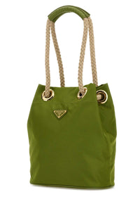 Prada Women Green Re-Nylon Prada Mariner Bucket Bag