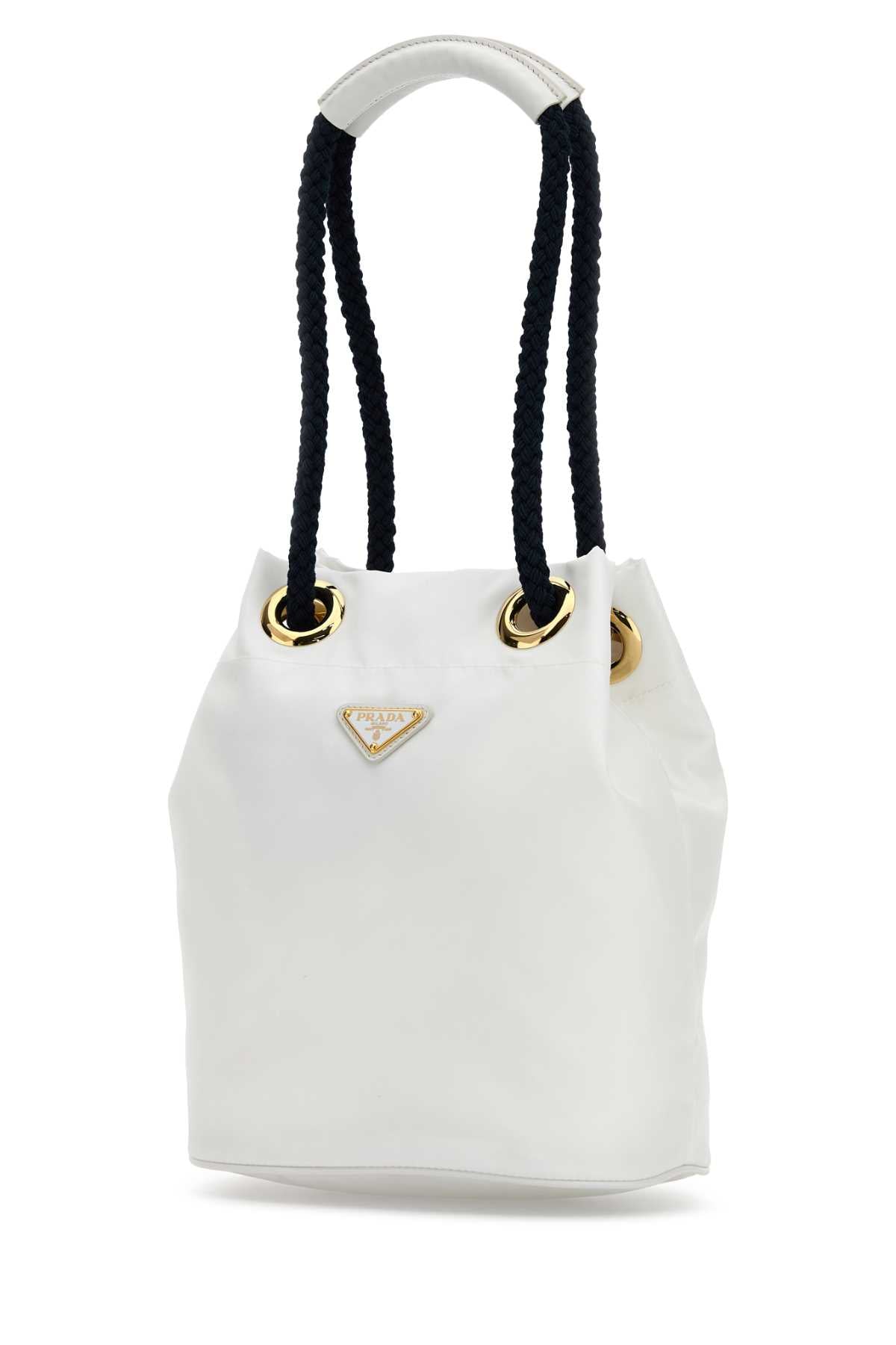 PRADA Prada Women White Re-Nylon Prada Mariner Bucket Bag