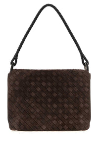 Bottega Veneta Men Brown Suede Shoulder Bag