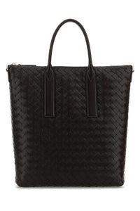 Bottega Veneta Men Dark Brown Leather North-South Shopping Bag