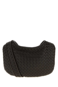 Bottega Veneta Men Dark Brown Leather Small Veneto Crossbody Bag