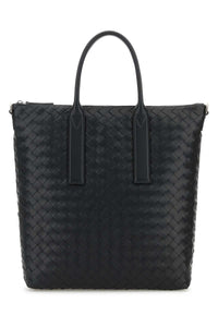 Bottega Veneta Men Graphite Leather North-South Shopping Bag
