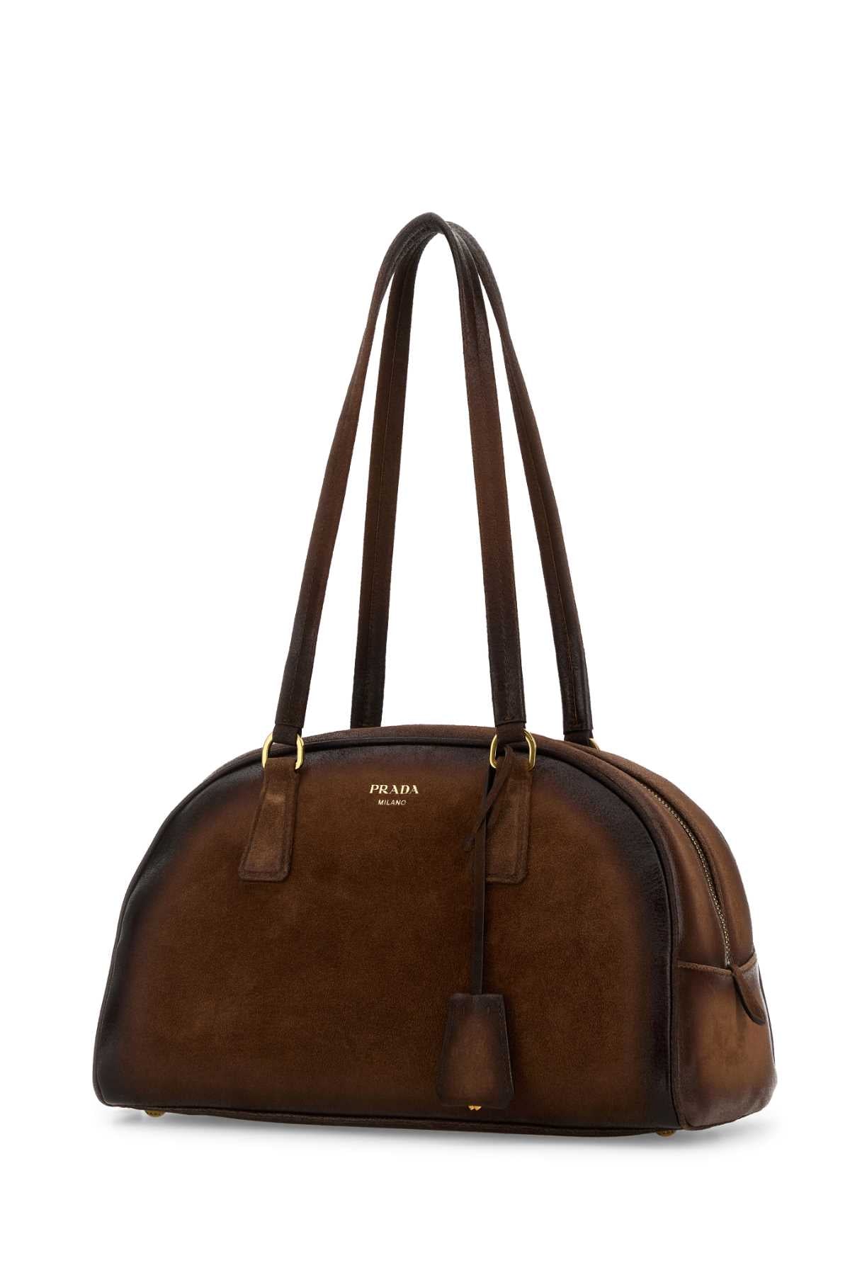 バッグ PRADA SPORT SUEDE BOWLING BAG 4VS206 Prada Women Brown Suede Medium Prada Bowling Shoulder Bag – Bluefly