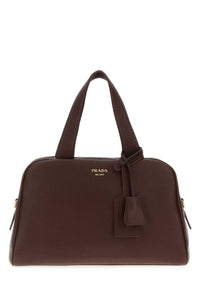 Prada Women Brown Leather Handbag