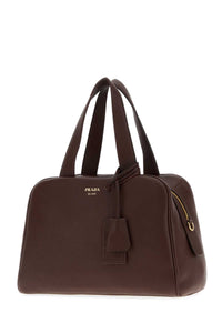 Prada Women Brown Leather Handbag