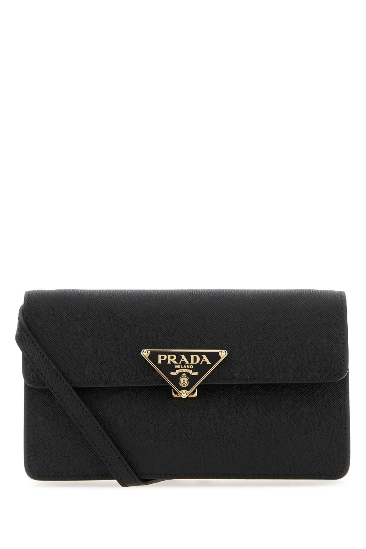 Prada Women Black Leather Mini Crossbody Bag