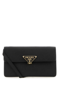 Prada Women Black Leather Mini Crossbody Bag