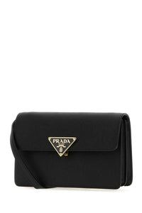 Prada Women Black Leather Mini Crossbody Bag