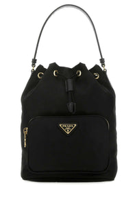 Prada Women Black Re-Nylon Duet Bucket Bag