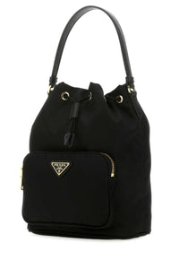 Prada Women Black Re-Nylon Duet Bucket Bag