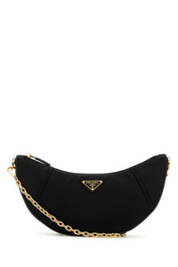Prada Women Black Re-Nylon Prada Demi-Lune Shoulder Bag