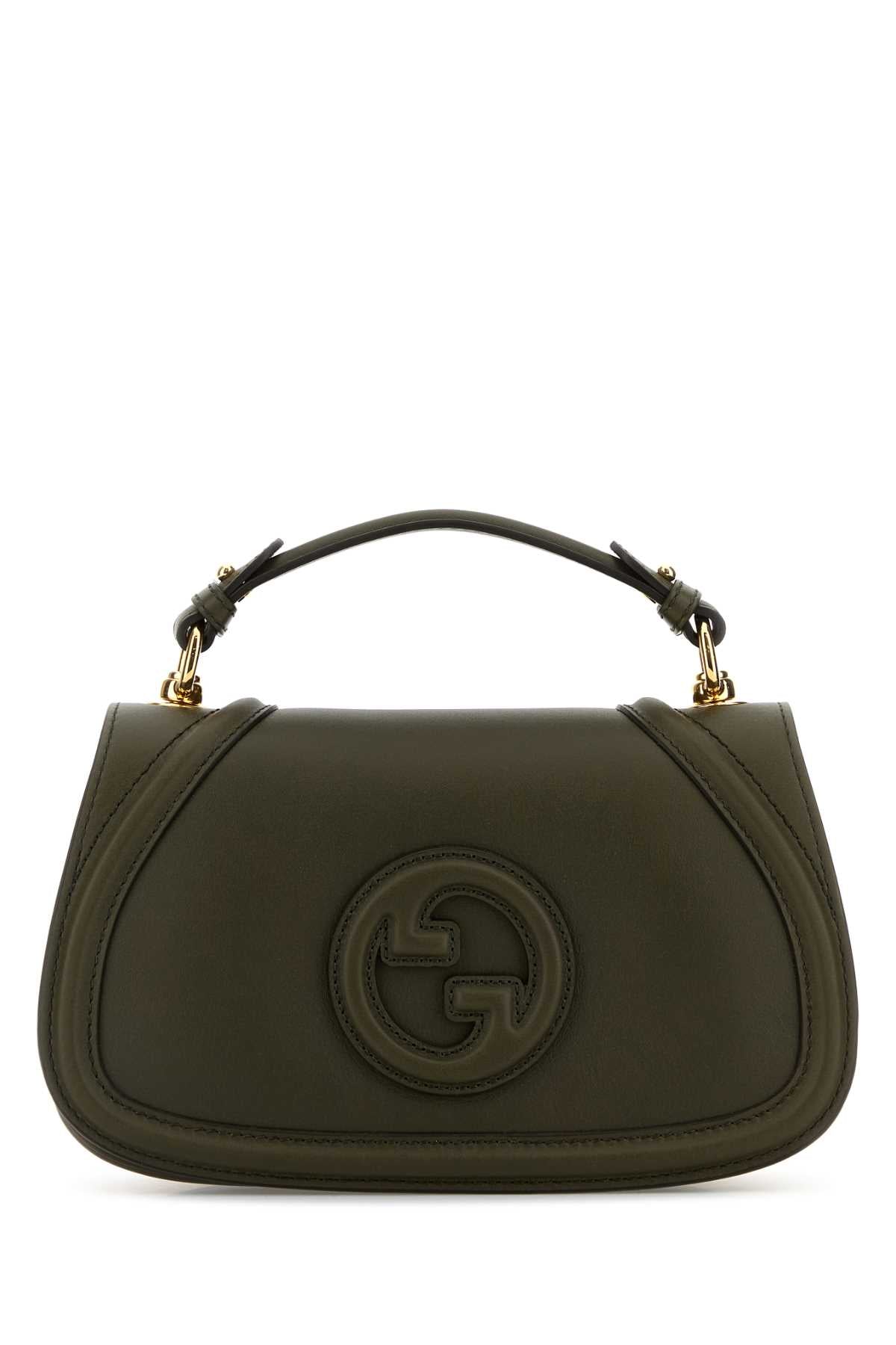 Gucci Women Bottle Green Leather Gucci Blondie Handbag
